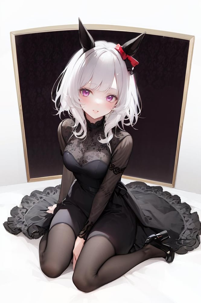 Flower-pattern see-through black dress LyCORIS - AI Model cover image