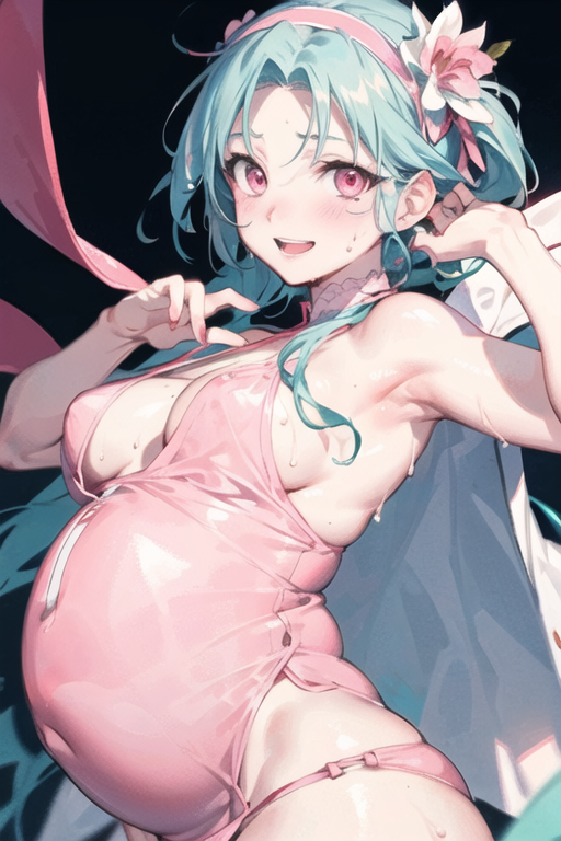 AI art "pregnant teen dancing" for keywords pregnant,sweating