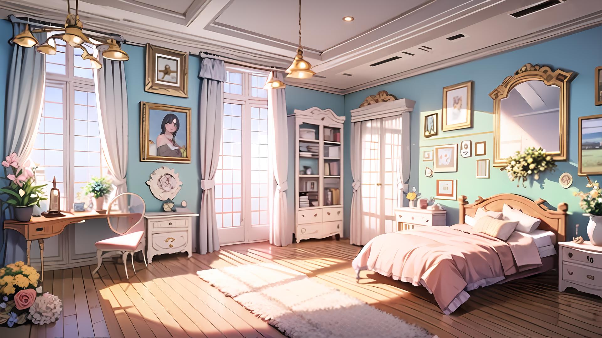 【Y5】Interior Design anime bedroom ｜AI Art LoRA Model | PixAI