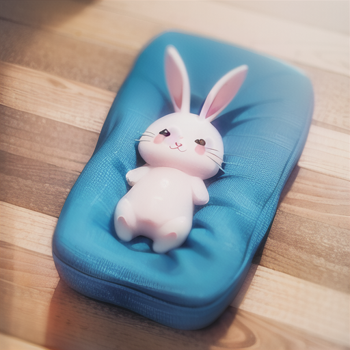 AI art "Nap" for keywords rabbit animal, no human, cute, pop mart, figures