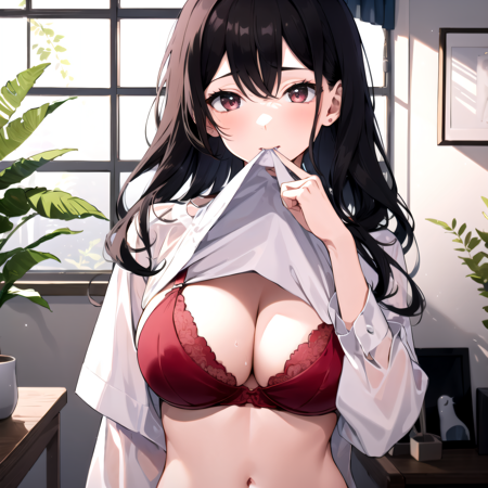 Shirt mouth hold - AI LoRA model on PixAI