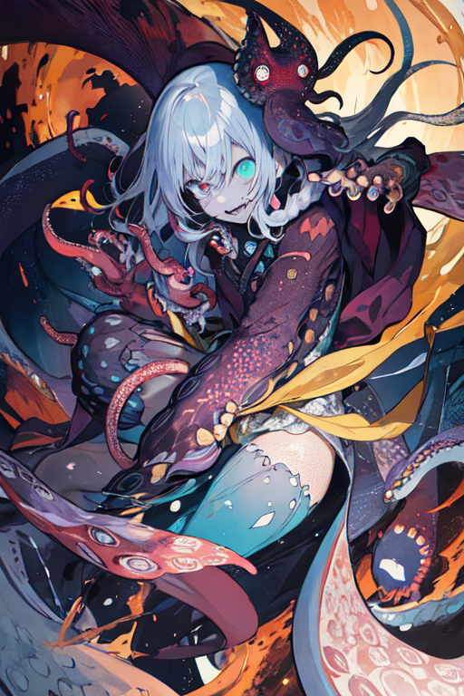 AI art "Scary octopus girl"