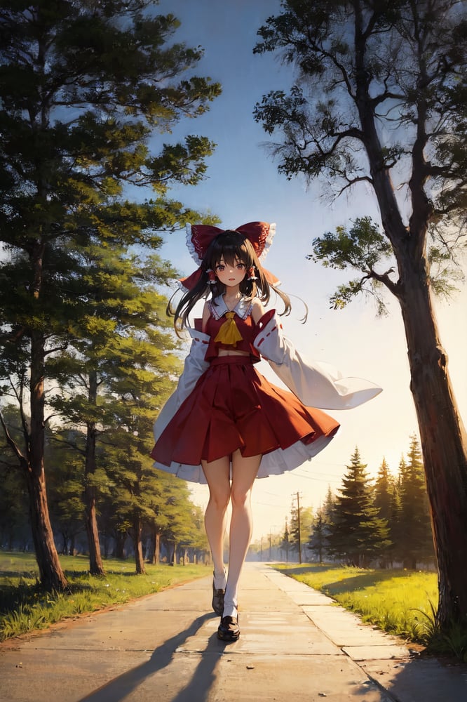 AI art "Hakurei summer evening walk"
