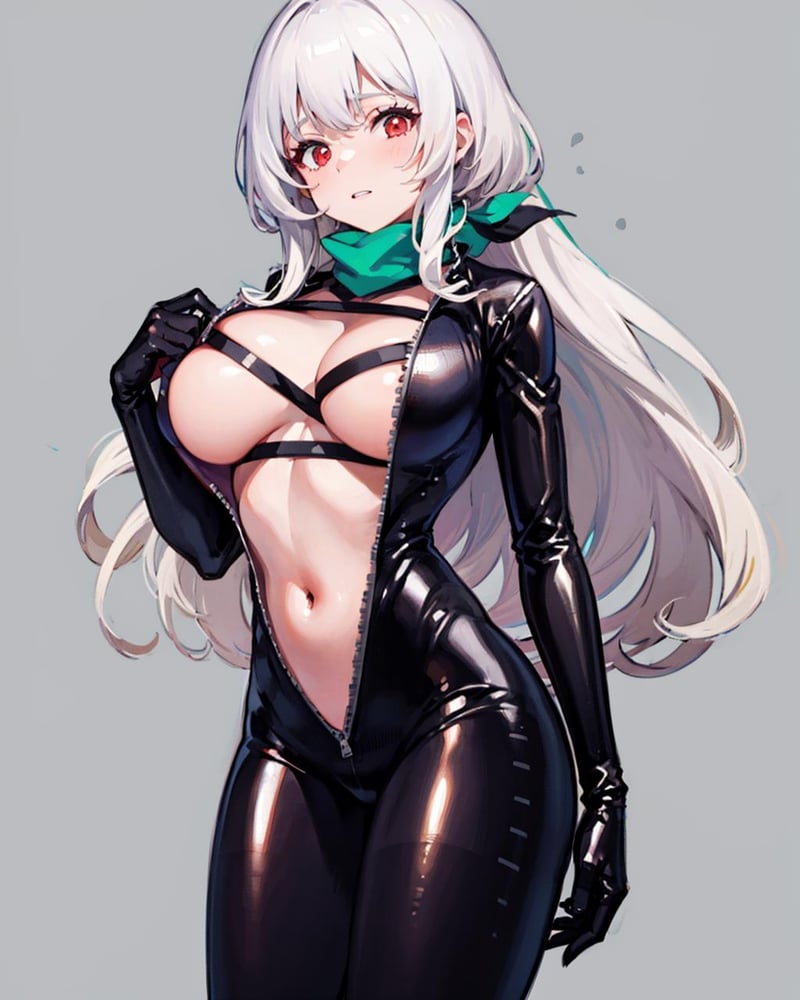 【Costume】Hijiri's Cross-Laced Latex Bikesuit 交叉绑带乳胶摩托骑行服 - AI Model cover image