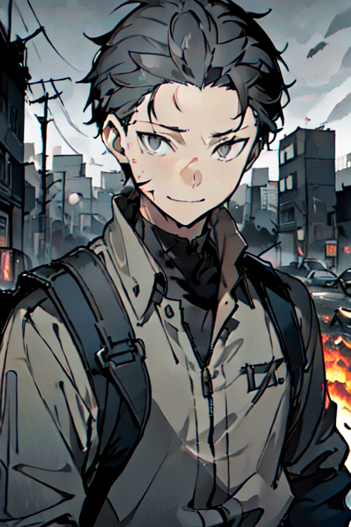 AI art "Subaru Natsuki Wandering in a Broken World"