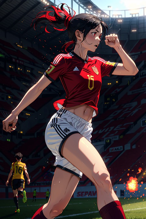 AI art "soccer girl"
