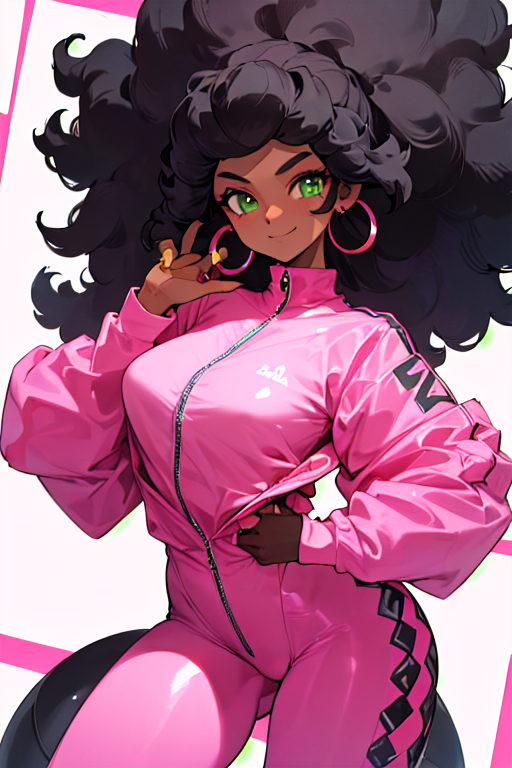 AI art "Pink Afro Girl"