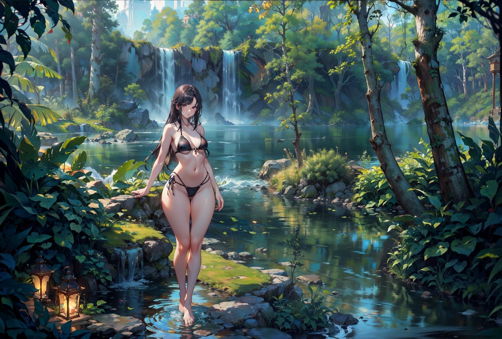 AI art "Bathing"