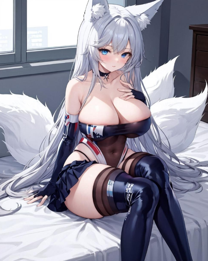【Costume&Character】【Cosplay】Race Queen Outfit of Shinano (Moonlit Chrome) (Azur Lane) 信浓同款赛车女郎服 - AI Model cover image