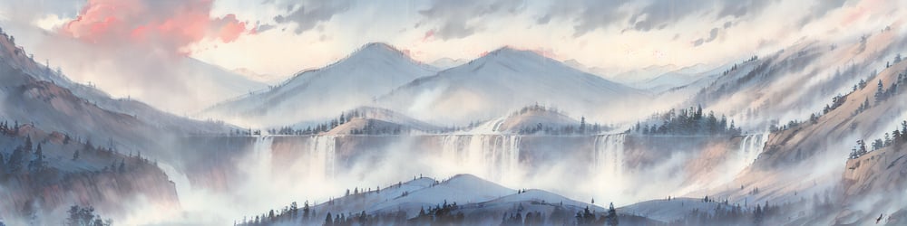 AI art "MoXin Max" for keywords mountains range, waterfall <lora:MoXin:0.4>