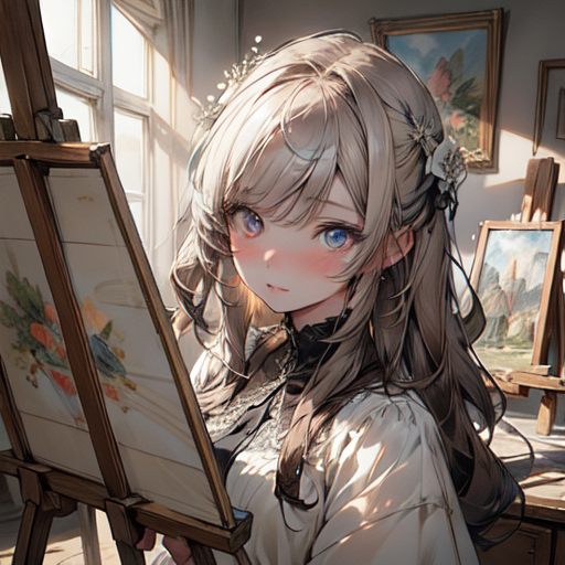 AI art "At the Art Studio, making a Masterpiece"