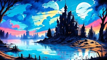 Fantasy Night Scenery Background - AI Model cover image