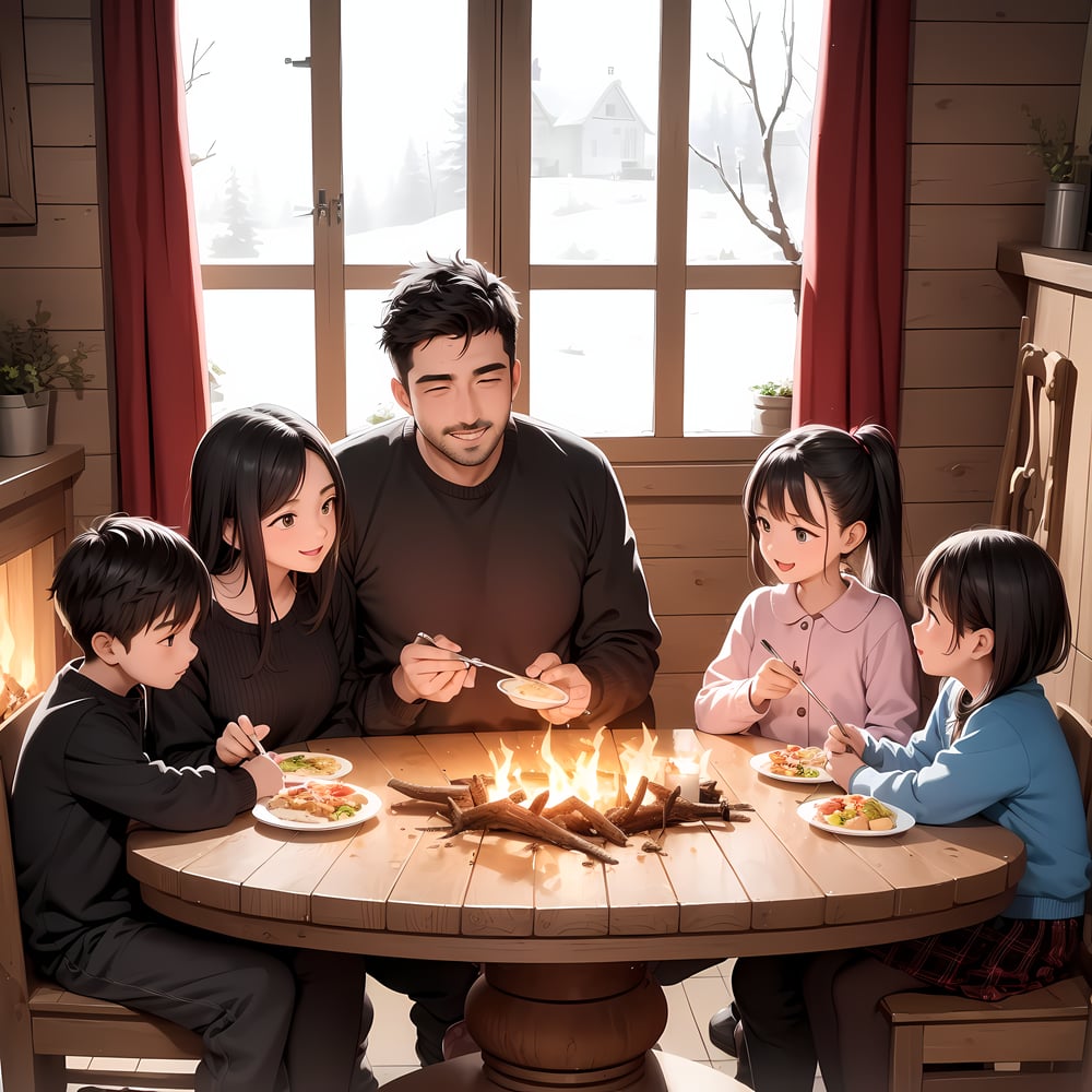 AI art "Family Dinner"
