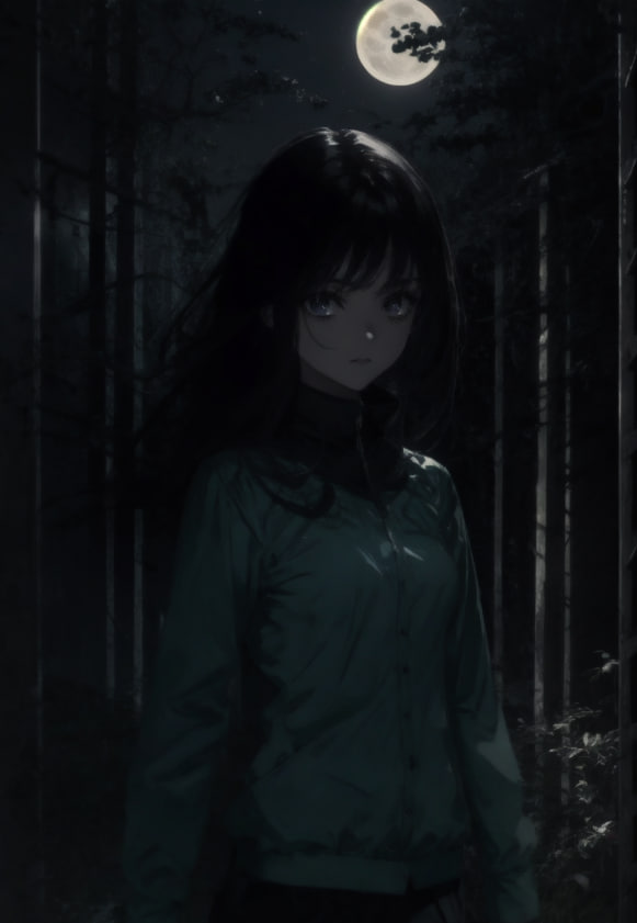 AI art "moon girl"