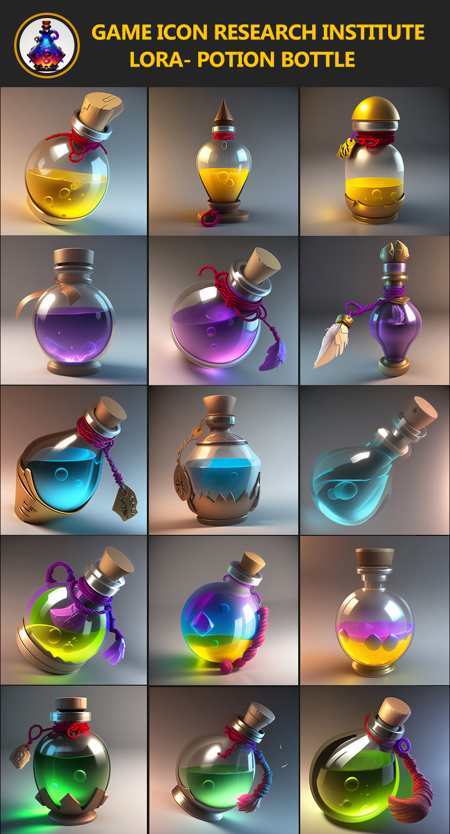 Game icon research (bottle) - AI Model cover image