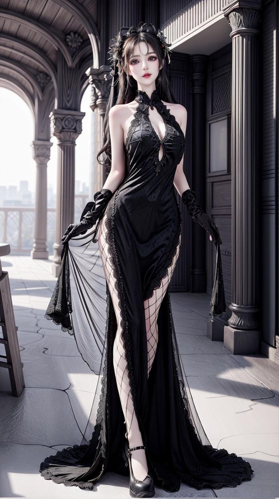 Black velvet cheongsam - AI Model cover image