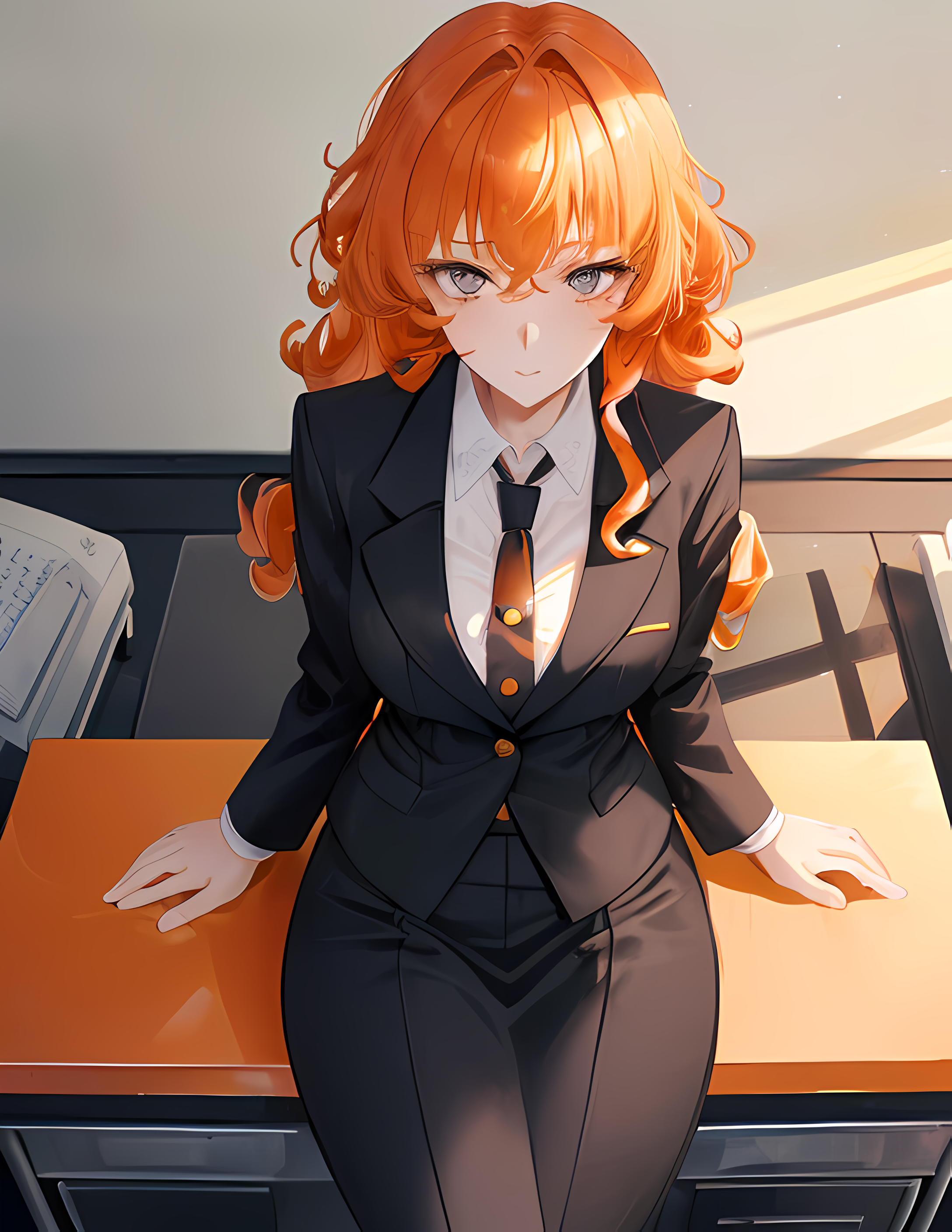 AI art "Alone with office girl"