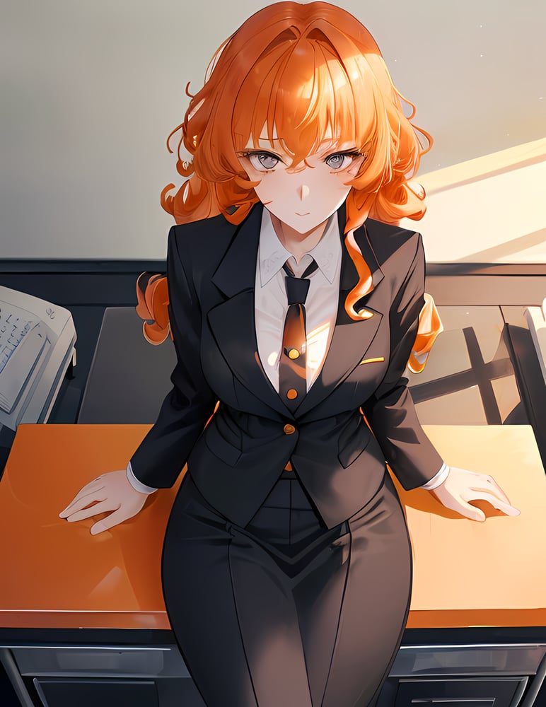 AI art "Alone with office girl"