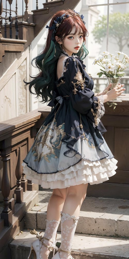 blue and white dress - AI Model cover image