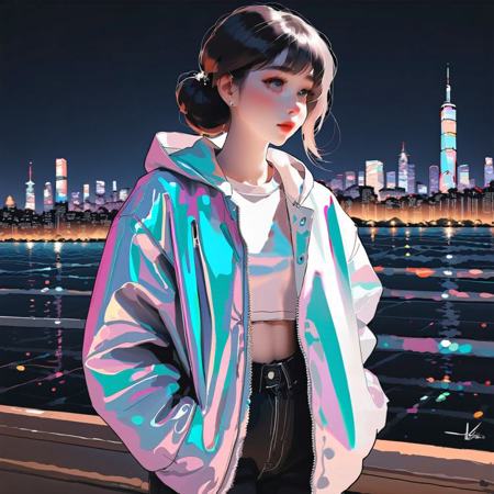 SDXL Laser Suit, Holographic Style Clothing 镭射服 LoRA V1.0 - AI LoRA model on PixAI