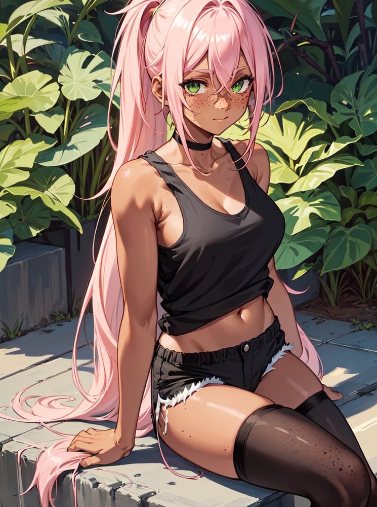 AI art "Yumiki with a ponytail"