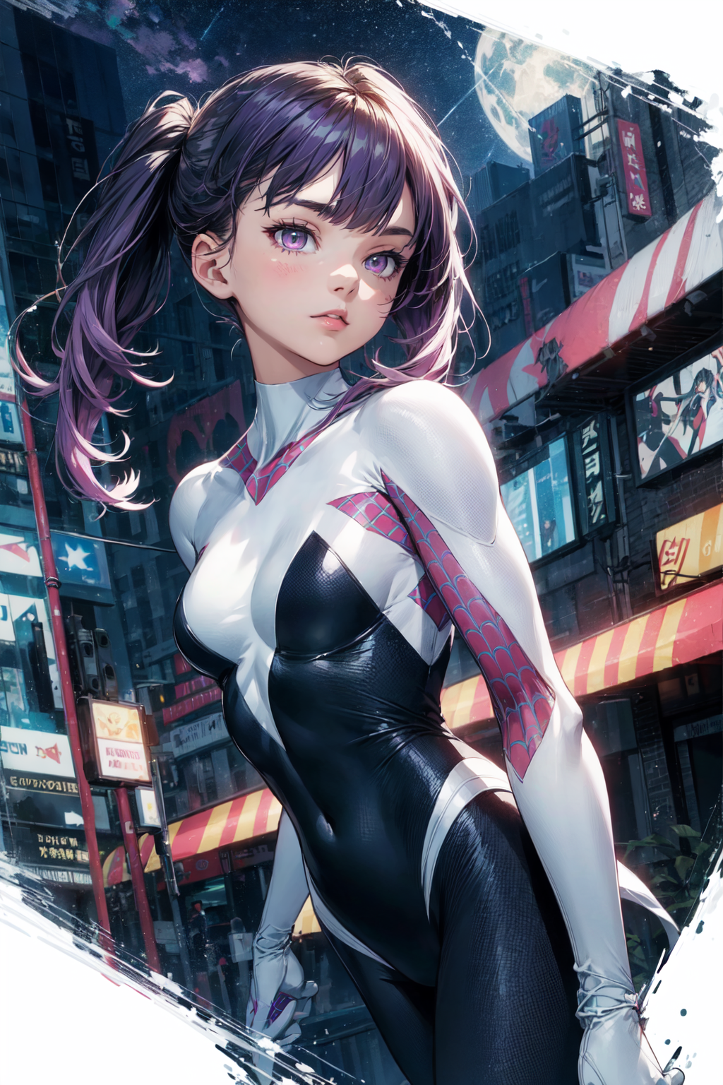 AI art "Lilya Cosplay Spider-Gwen Suit" featuring #Original