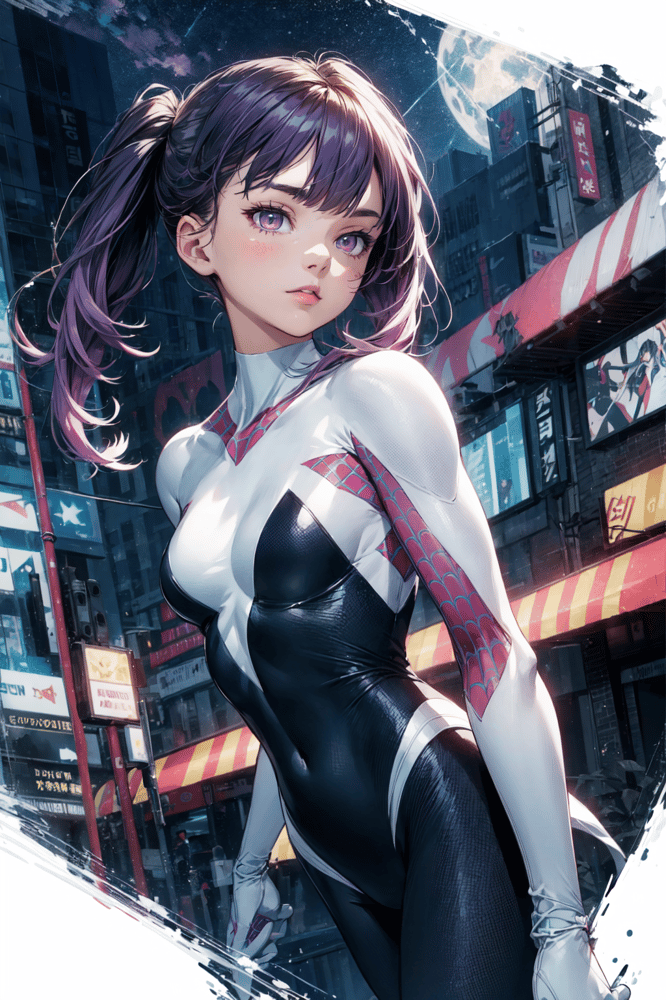 AI art "Lilya Cosplay Spider-Gwen Suit"