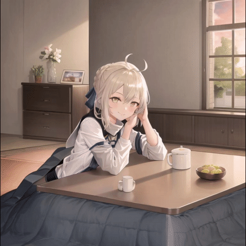 Kotatsu sitting at kotatsu | under kotatsu - AI Model cover image