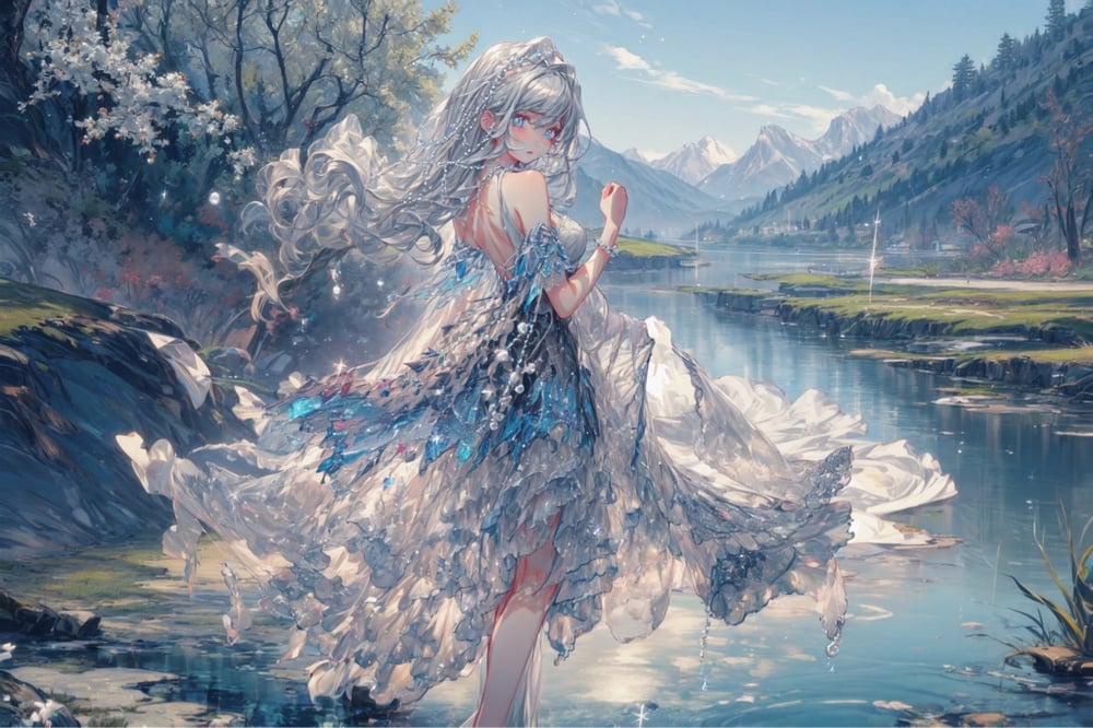 AI art "winter pearls girl" generated with 119-colorful style