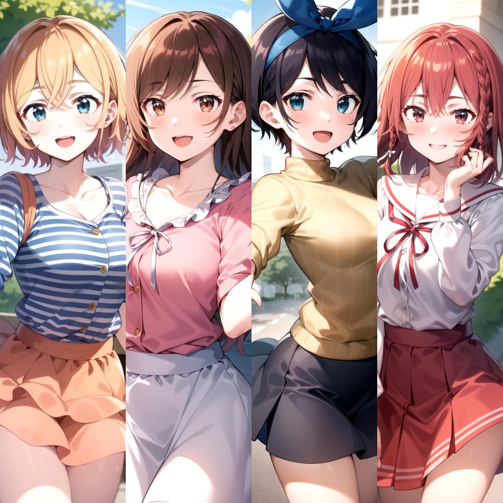 Rent-A-Girlfriend: Kanojo, Okarishimasu | 4 girl pack: Chizuru, Mami, Ruka, Sumi - AI LoRA model on PixAI