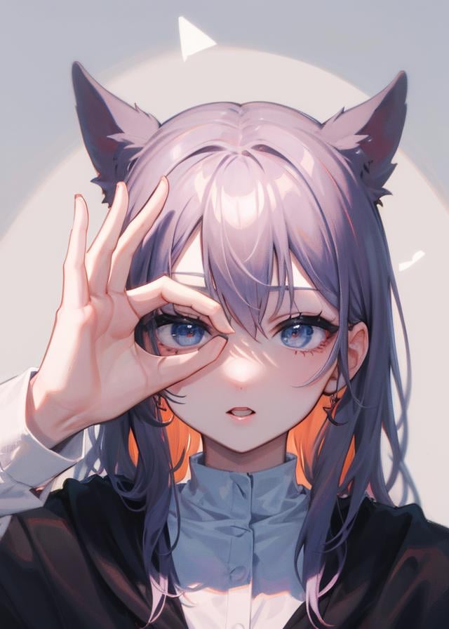 pose Ok sign over eye - AI Model cover image
