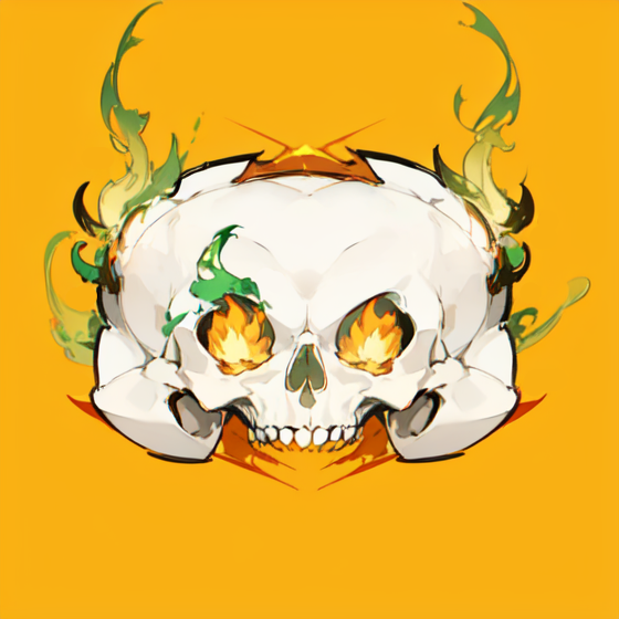 AI art "Green flaming skull Discord profile"