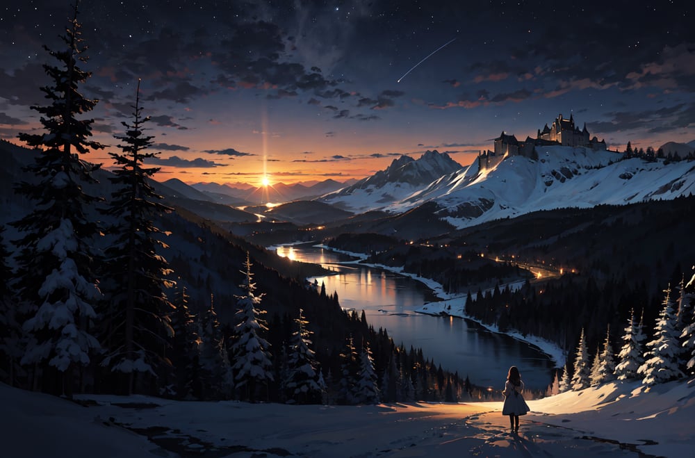AI art "Castle in mountain"