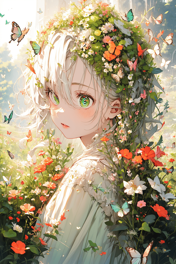 Butterfly & Flowers Multiply Style - AI Model cover image