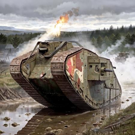 WW1 - British Mark IV Tank v1.0 - AI LoRA model on PixAI