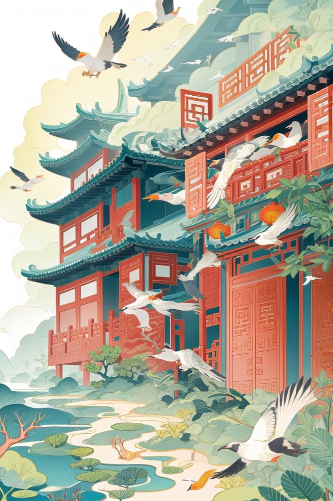 129-chinese style illustration - 国风插画v1 - AI Model 커버 이미지