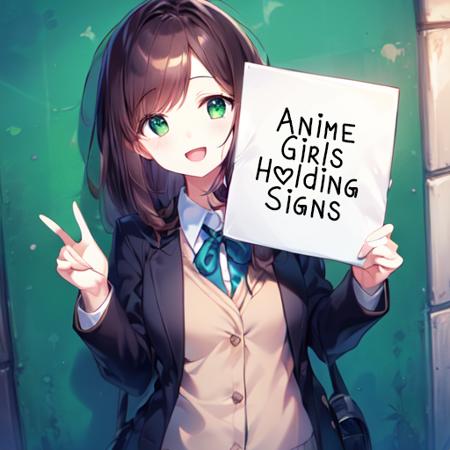 Anime Girls Holding Signs - AI Model cover image