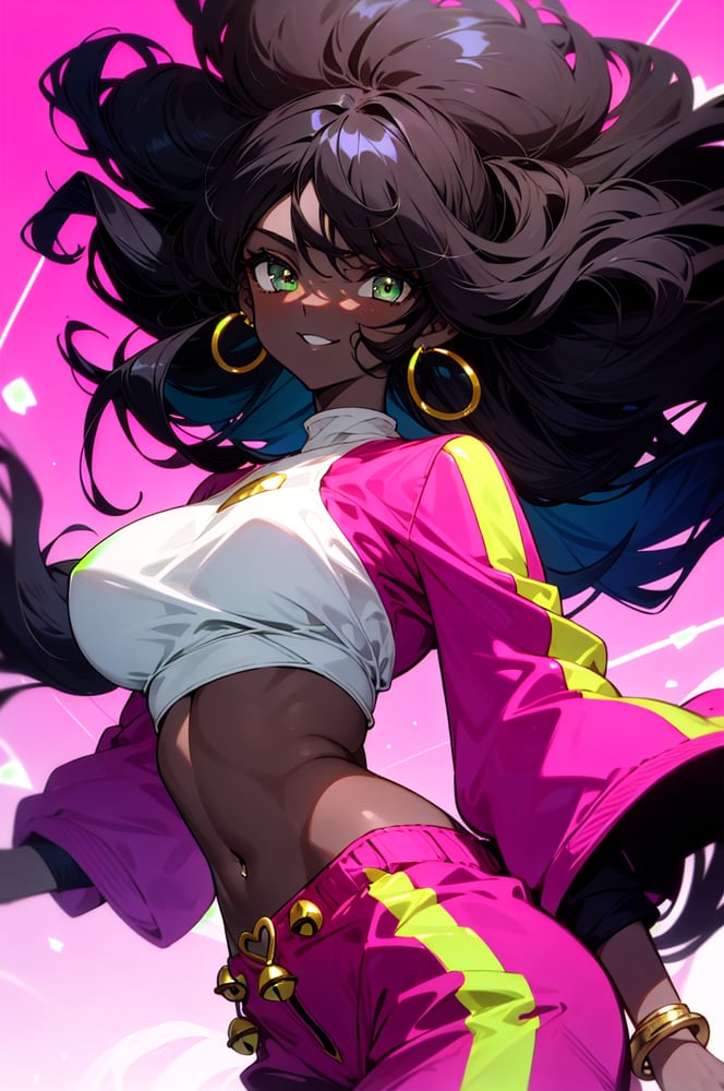 AI art "pink dark skin girl"