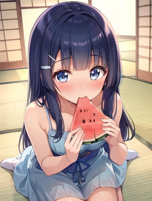 Action - Eating Watermelon - スイカで夏を満喫しよう！ - AI Model cover image
