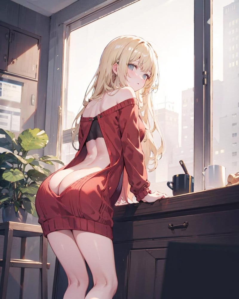 【Costume】【Cosplay】Sweater Dress of Yor (Housewife ver.) 约儿太太的毛衣 - AI Model cover image