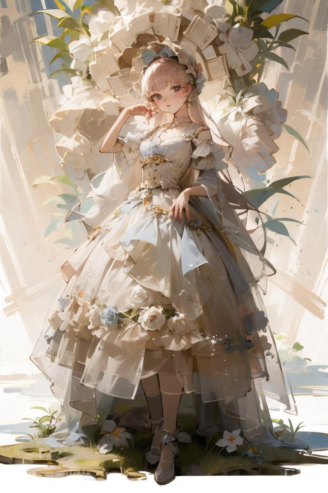 Modern victorian fashion dress floral 3 - AI Model cover image