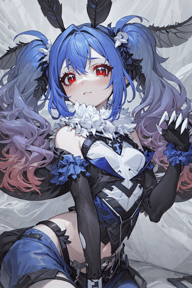 AI art "Monster moth girl with claws"