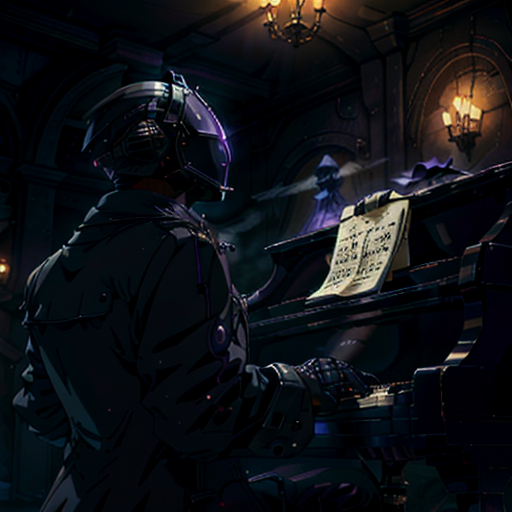 AI art "Bondrewd on piano"