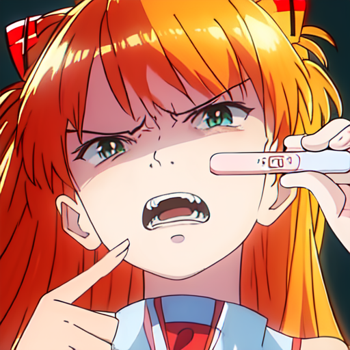 AI art "Asuka Langley Soryu: baka shinji!"