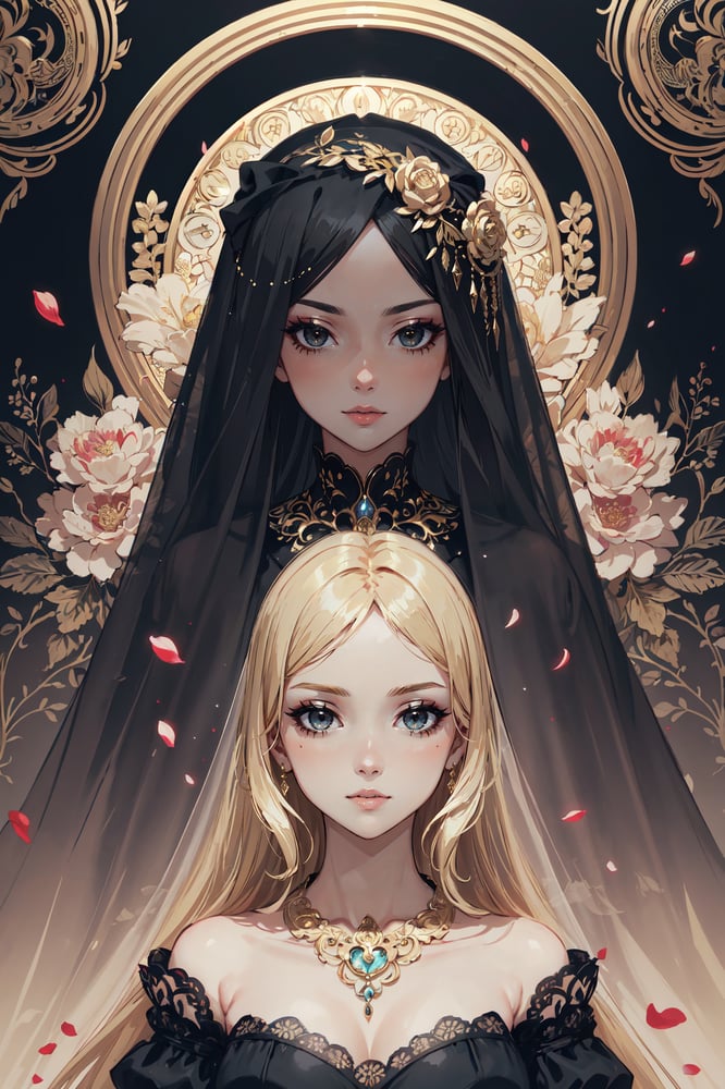 AI art "Ominous Presence" for keywords highly detailed, dark hues, black and gold, eyeliner