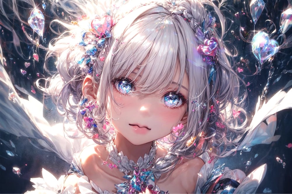 AI art "heart crystals" for keywords masterpiece, crystals and hearts <lora:more_details:0.5>