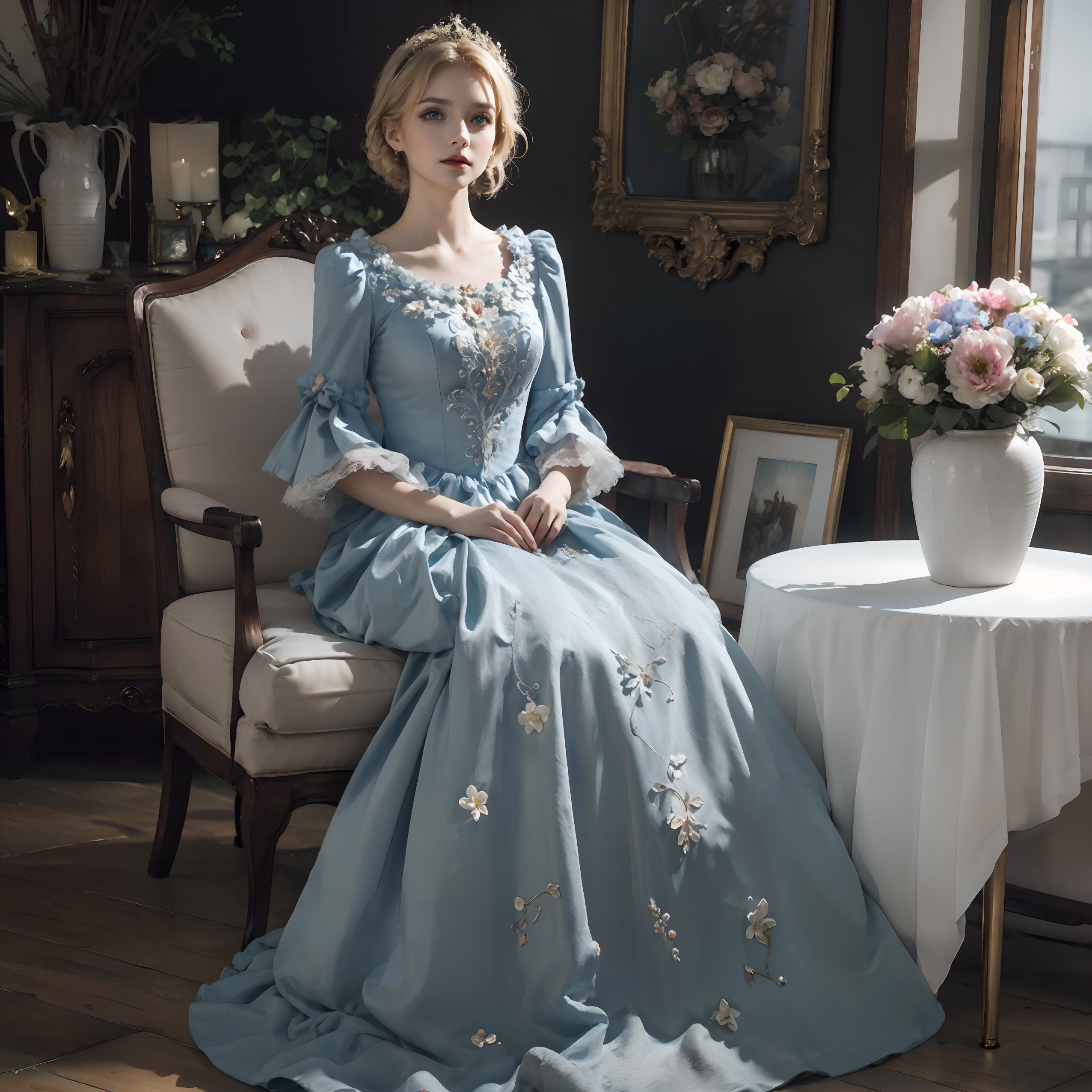 【Realistic & Anime】Elegant European traditional long dress 欧洲古典风格长裙 v1.0