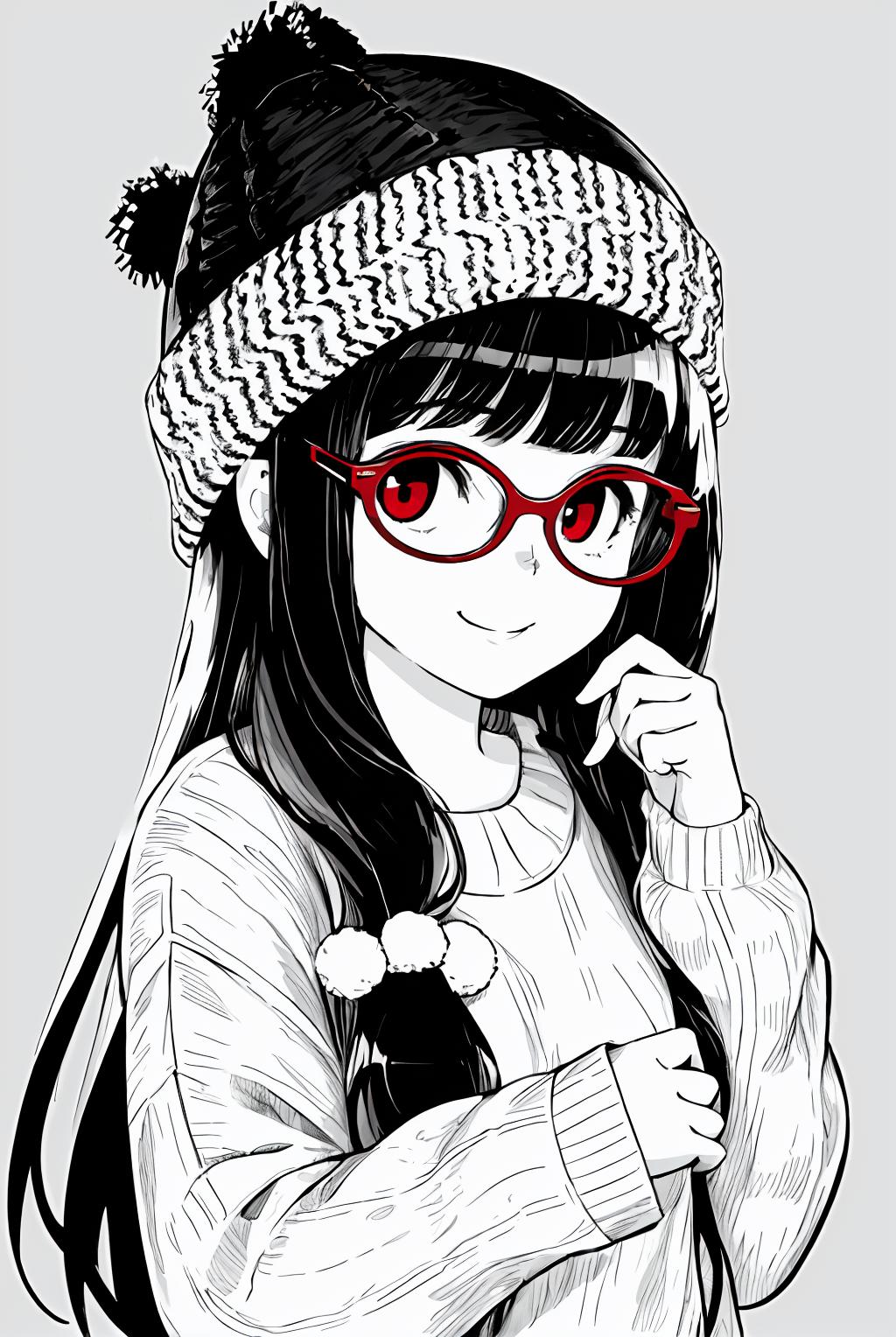Monochrome_illustration/黑白风格/点缀色 - AI Model cover image