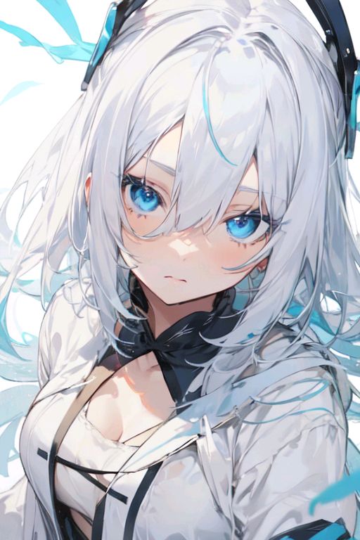AI Art anime blue Eyes and hair by lillie PixAI