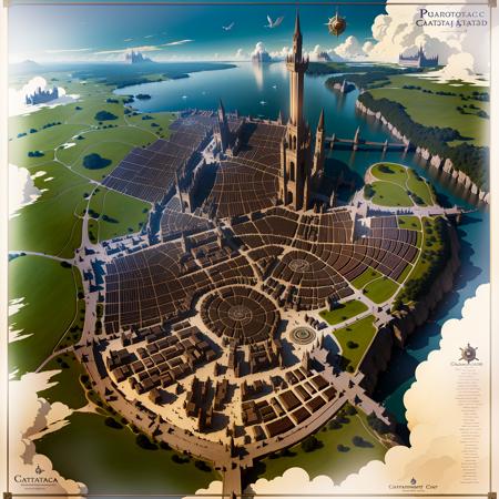 AI Art LoRA Model: Fantasy City Map Generator | PixAI